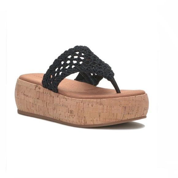 Lucky Brand Black Jaslene Platform Sandals Women’s Size 9 - Picture 1 of 7